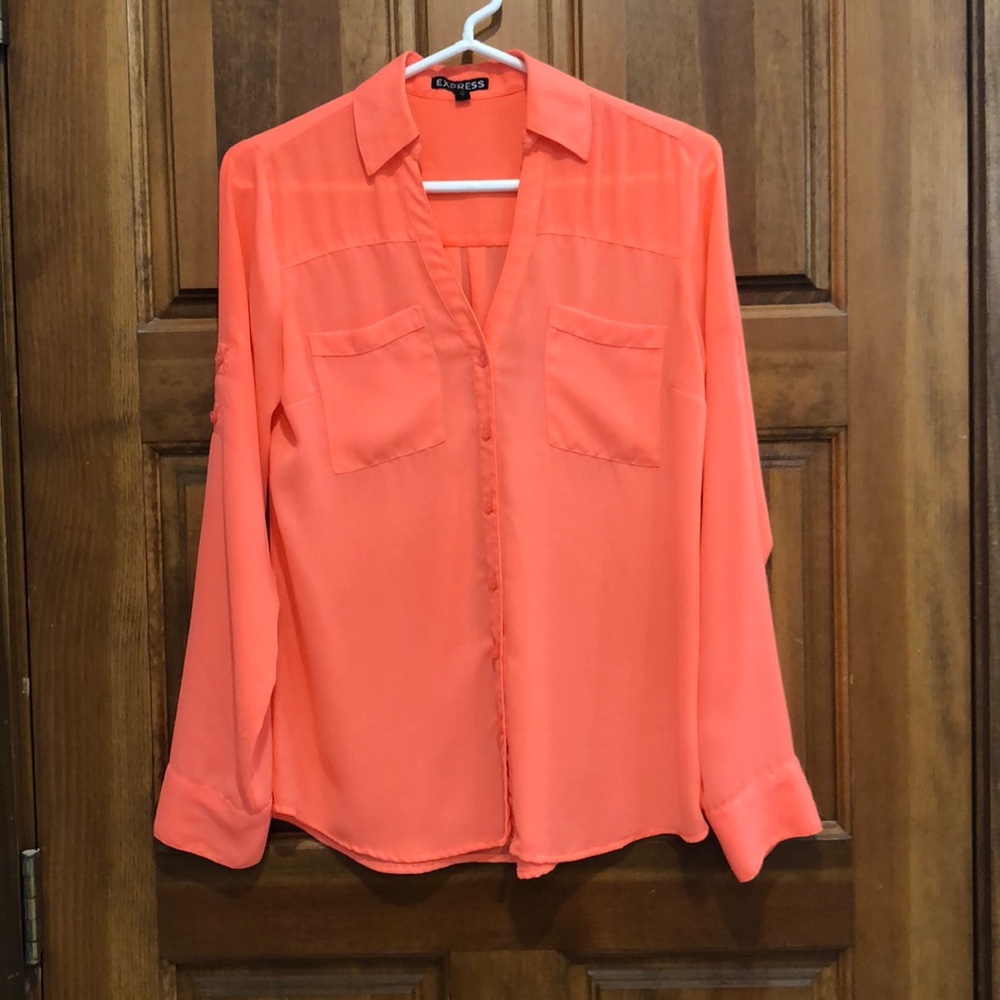 Coral Express button down blouse